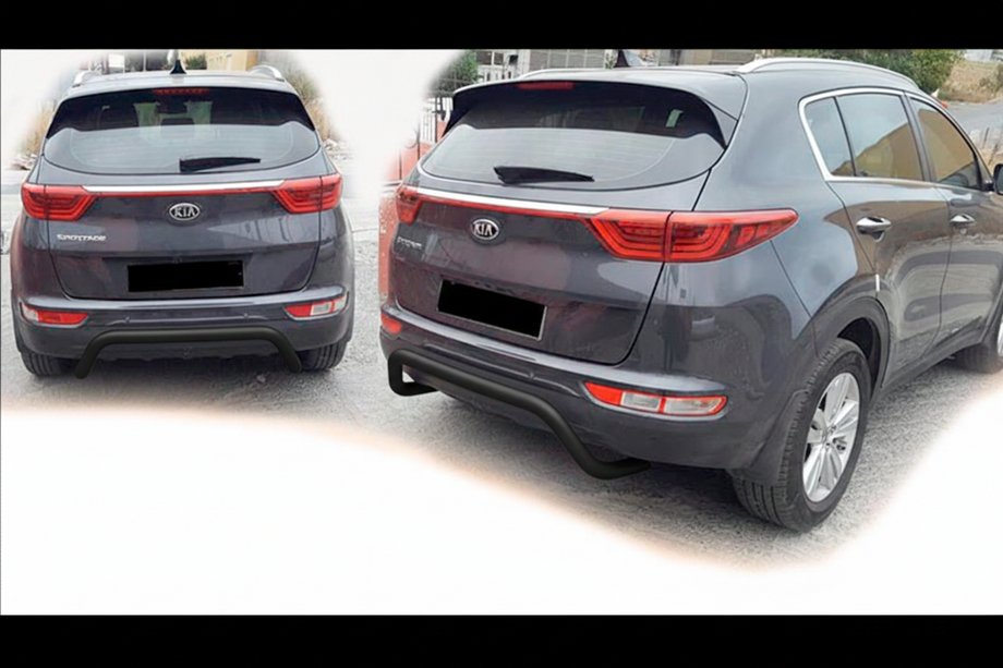 Kia Sportage 2015-2021 рр. Задній захист AK007 Black (нерж) Фото 4