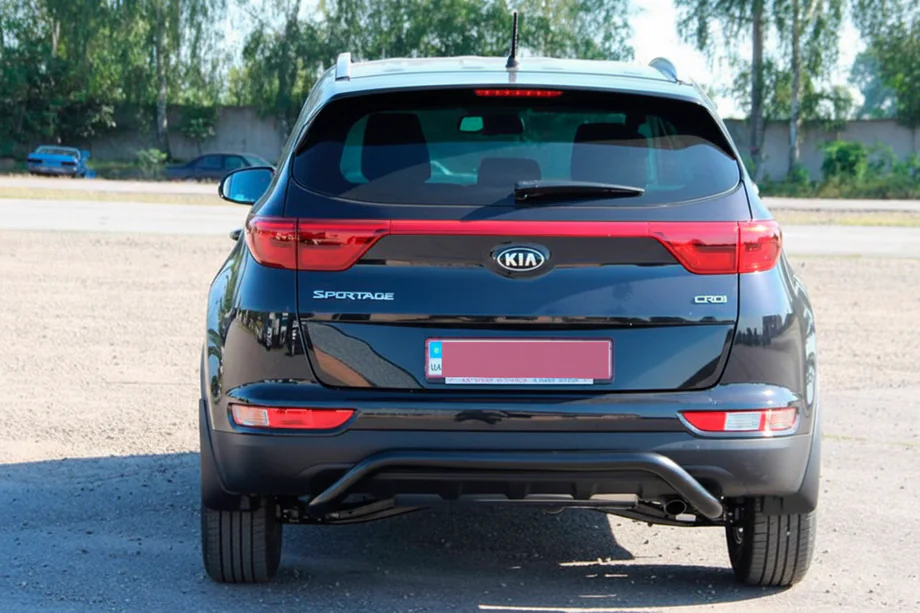 Kia Sportage 2015-2021 рр. Задній захист AK007 Black (нерж) Фото 3