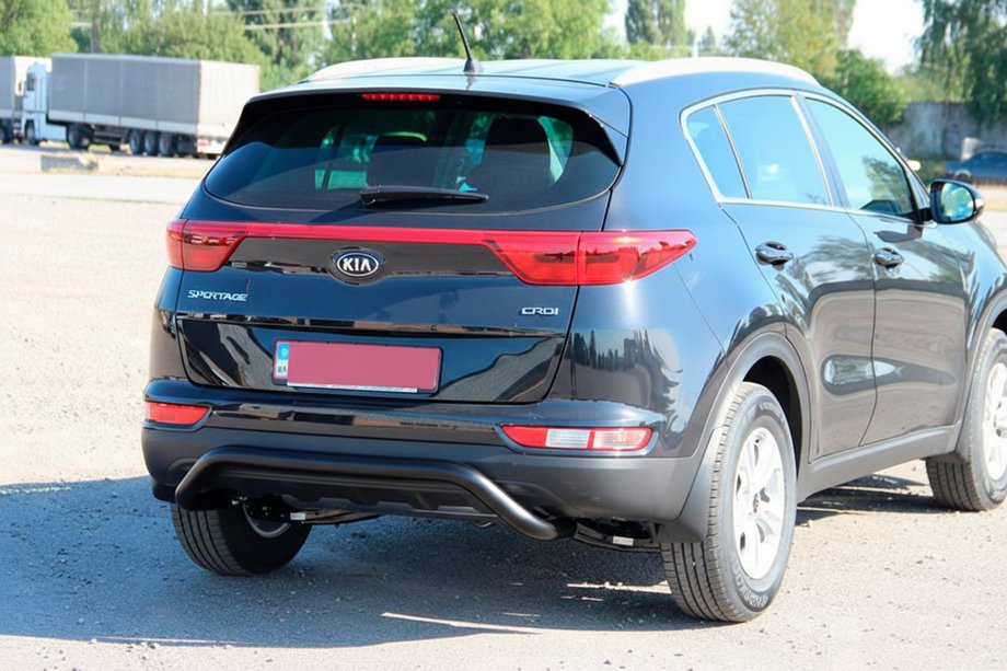 Kia Sportage 2015-2021 рр. Задній захист AK007 Black (нерж) Фото 1