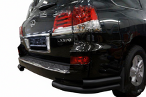 Lexus LX570/450d 2008-2022 рр. Задні подвійні куточки Black (нерж) фото 1