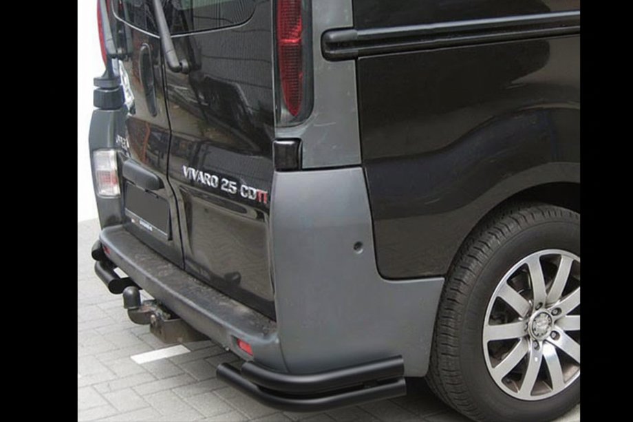 Nissan Primastar 2002-2014 рр. Задні куточки AK003-Подвійний Black (нерж) Фото 3