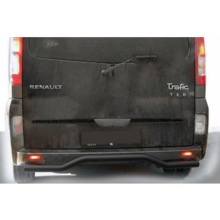 Задній захист AK006 Black (нерж) Opel Vivaro 2001-2015 рр. фото 2