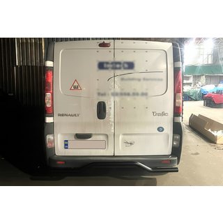 Задній захист AK006 Black (нерж) Opel Vivaro 2001-2015 рр. фото 4
