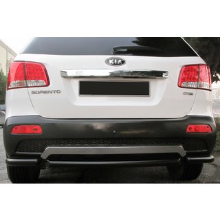 Задні кути з центральної AK007-3 Black (2 шт., нерж.) Kia Sorento II XM 2009-2014 рр. фото 1