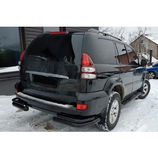 Задні подвійні куточки AK003-2 Black (2 шт., нерж) Toyota Land Cruiser Prado 120 2002-2009 рр. фото 1