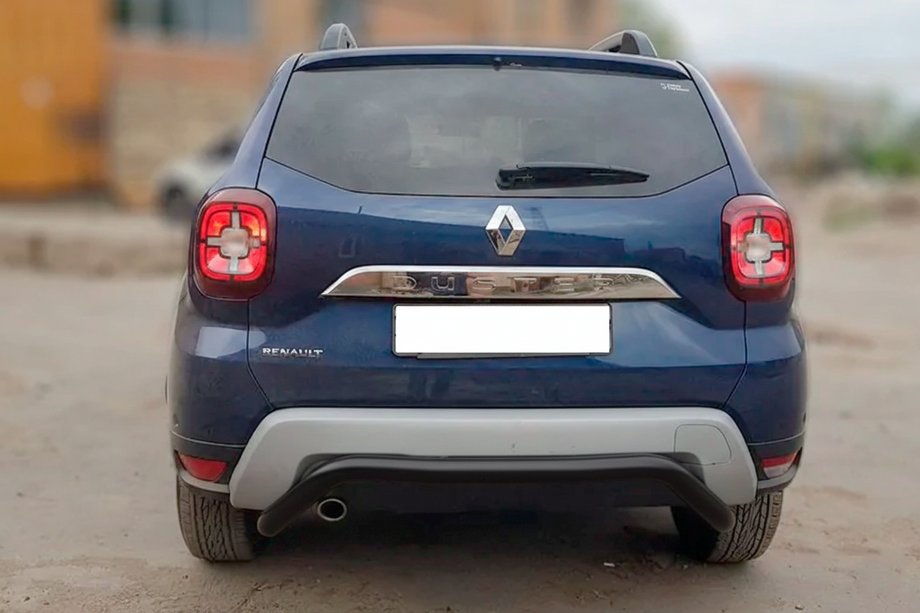 Dacia Duster 2018-2024 рр. Задній захист AK007 Black (нерж.) Фото 2