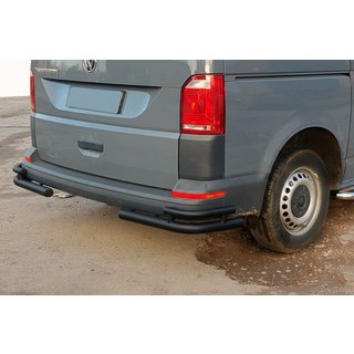 Задні куточки AK003-Double Black (2 шт., нерж) Volkswagen T6 2015-2024 рр. фото 1