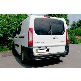 Задня дуга AK-002-Подвійний Black (нерж.) Peugeot Expert 2007-2016 рр. фото 1