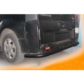 Задній захист з кутами Black (нерж) Renault Trafic 2001-2015 рр. фото 2