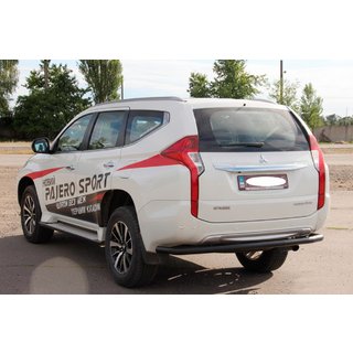Задній захист AK005 Black (нерж) Mitsubishi Pajero Sport 2015- рр. фото 2