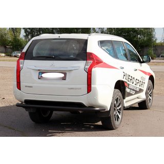 Задній захист AK005 Black (нерж) Mitsubishi Pajero Sport 2015- рр. фото 3