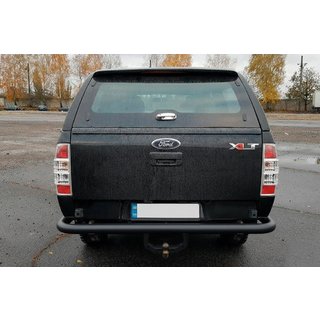 Задній захист AK005 Black (нерж) Ford Ranger 2007-2011 рр. фото 4