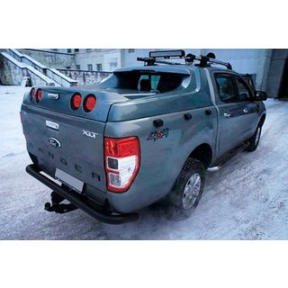 Задній захист AK005 Black (2011-2018, нерж) Ford Ranger 2011-2022 рр. фото 2