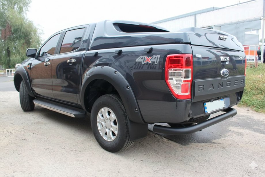 Ford Ranger 2011-2022 рр. Задній захист AK005 Black (2011-2018, нерж) Фото 3