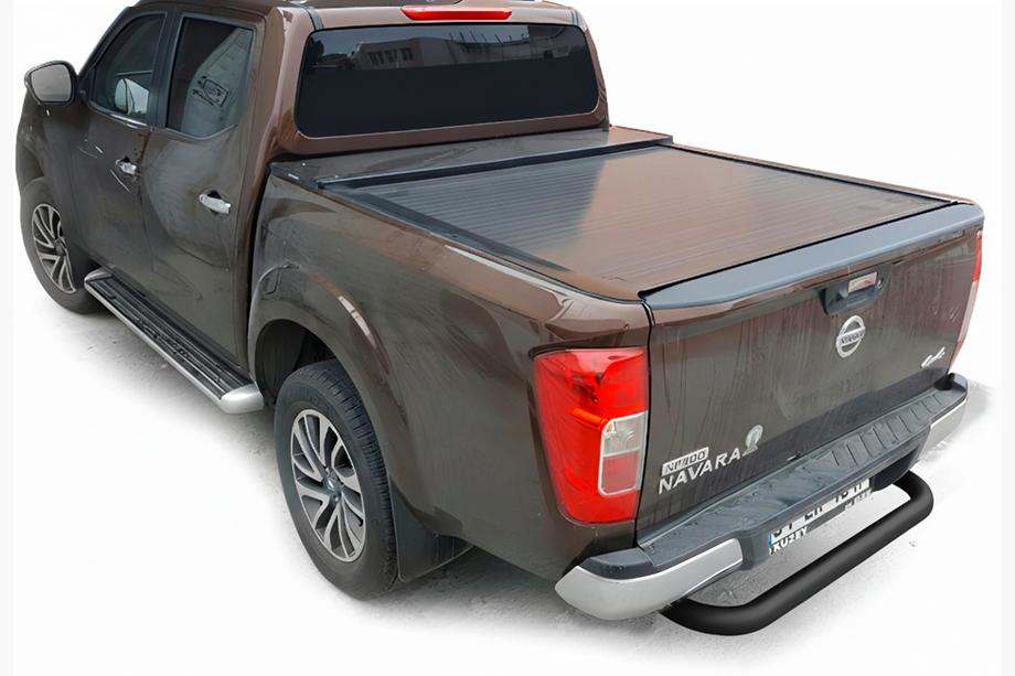 Nissan Navara/NP300 2016- рр. Задній захист AK005 Black (нерж) Фото 2
