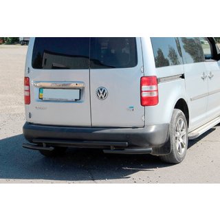 Задня дуга AK003-2 Black (2 шт., нерж) Volkswagen Caddy 2004-2010 рр. фото 1