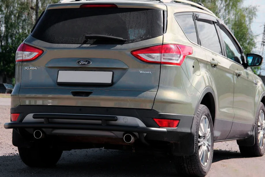 Ford Kuga/Escape 2013-2019 рр. Задня дуга AK002-2 Black (нерж) Фото 3