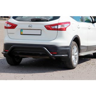 Задня дуга AK007-Plus Black (нерж) Nissan Qashqai 2014-2021 рр. фото 2