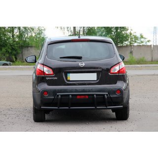 Задня дуга AK011 Black (нерж.) Nissan Qashqai 2007-2010 рр. фото 1