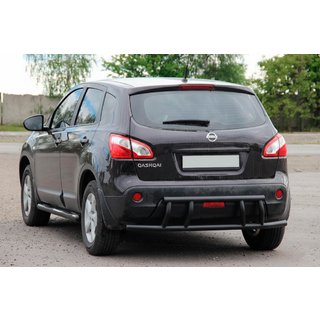Задня дуга AK011 Black (нерж.) Nissan Qashqai 2007-2010 рр. фото 3