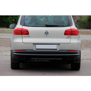 Задній захист AK002-2 Black (нерж) Volkswagen Tiguan 2007-2016 рр. фото 2