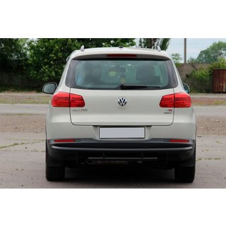 Задній захист AK002-2 Black (нерж) Volkswagen Tiguan 2007-2016 рр. фото 4
