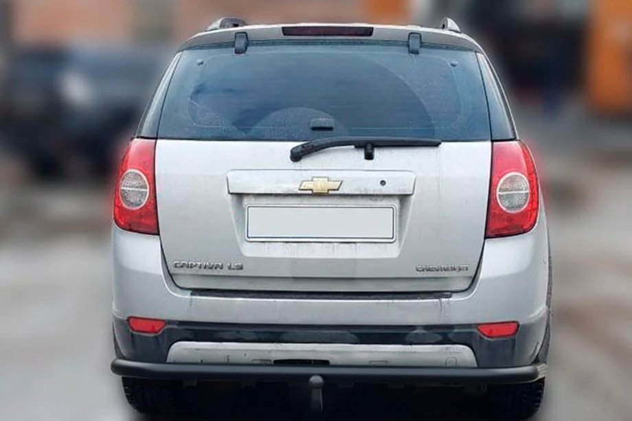 Chevrolet Captiva 2006-2019 рр. Задній захист AK005 Black (нерж) Фото 2