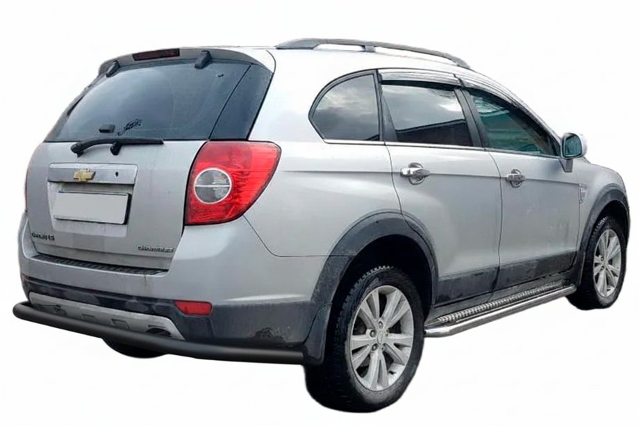 Chevrolet Captiva 2006-2019 рр. Задній захист AK005 Black (нерж) Фото 3