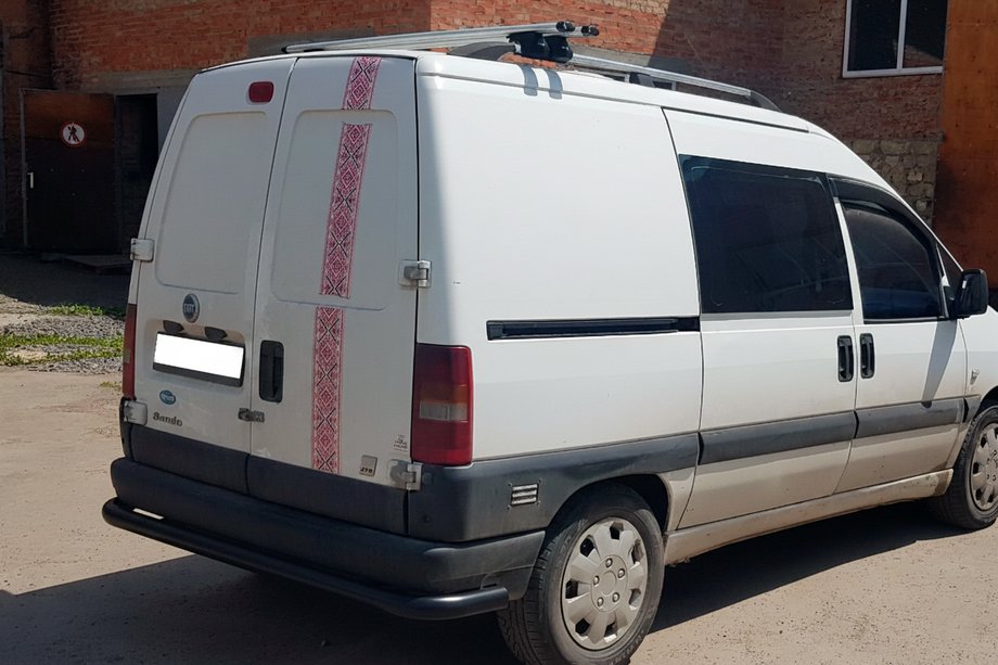 Fiat Scudo 1996-2007 рр. Задній захист AK005 Black (нерж) Фото 3