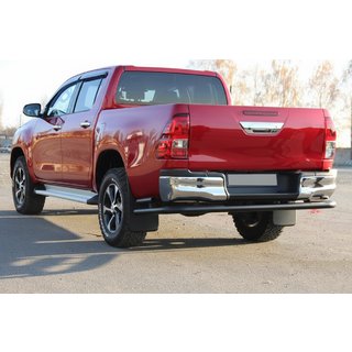 Задня дуга AK005-2 Black (нерж.) Toyota Hilux 2015- рр. фото 1