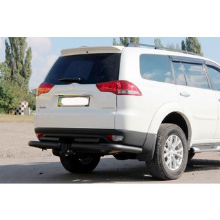 Задній захист AK003-Special Black (2 шт., нерж) Mitsubishi Pajero Sport 2008-2015 рр. фото 1