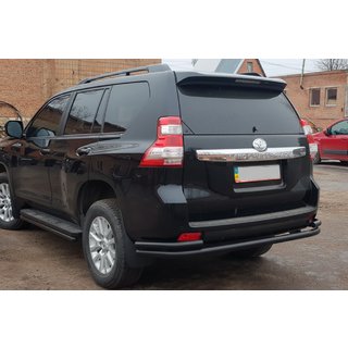 Задня дуга AK005-2 Black (нерж) Toyota Land Cruiser Prado 150 2009-2023 рр. фото 1