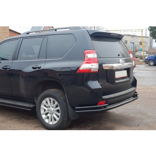 Задня дуга AK005-2 Black (нерж) Toyota Land Cruiser Prado 150 2009-2023 рр. фото 3