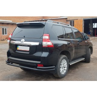 Задня дуга AK005-2 Black (нерж) Toyota Land Cruiser Prado 150 2009-2023 рр. фото 4