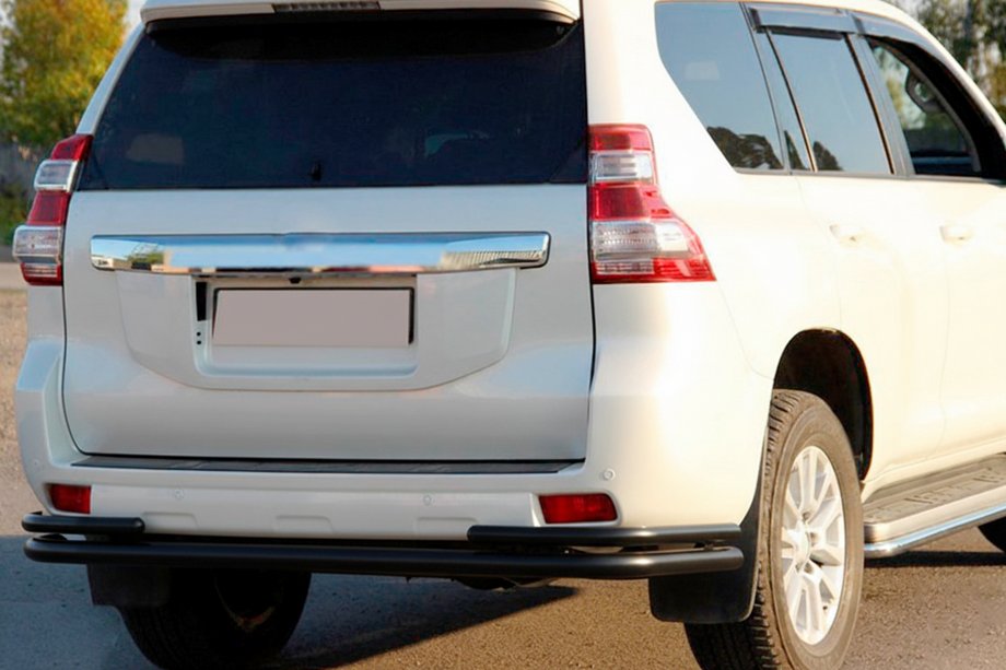 Toyota Land Cruiser Prado 150 2009-2023 рр. Задня дуга AK005-2 Black (нерж) Фото 5