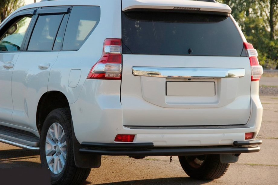 Toyota Land Cruiser Prado 150 2009-2023 рр. Задня дуга AK005-2 Black (нерж) Фото 6