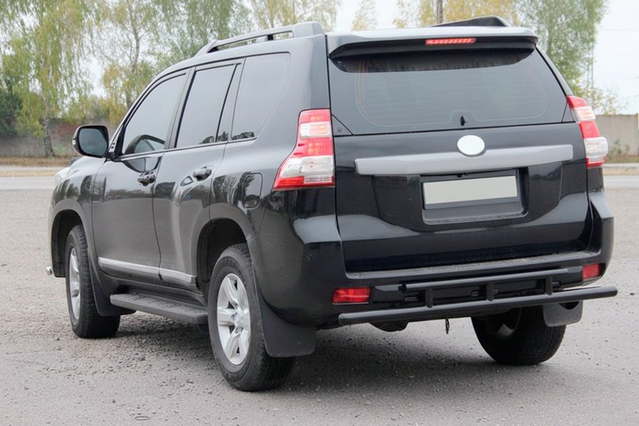 Toyota Land Cruiser Prado 150 2009-2023 рр. Задня дуга AK002-2v2 Black (нерж) Фото 1