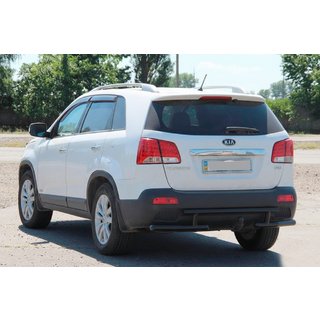 Задня дуга AK002-2 Black (нерж.) Kia Sorento II XM 2009-2014 рр. фото 2