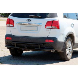 Задня дуга AK002-2 Black (нерж.) Kia Sorento II XM 2009-2014 рр. фото 1