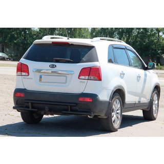 Задня дуга AK002-2 Black (нерж.) Kia Sorento II XM 2009-2014 рр. фото 4