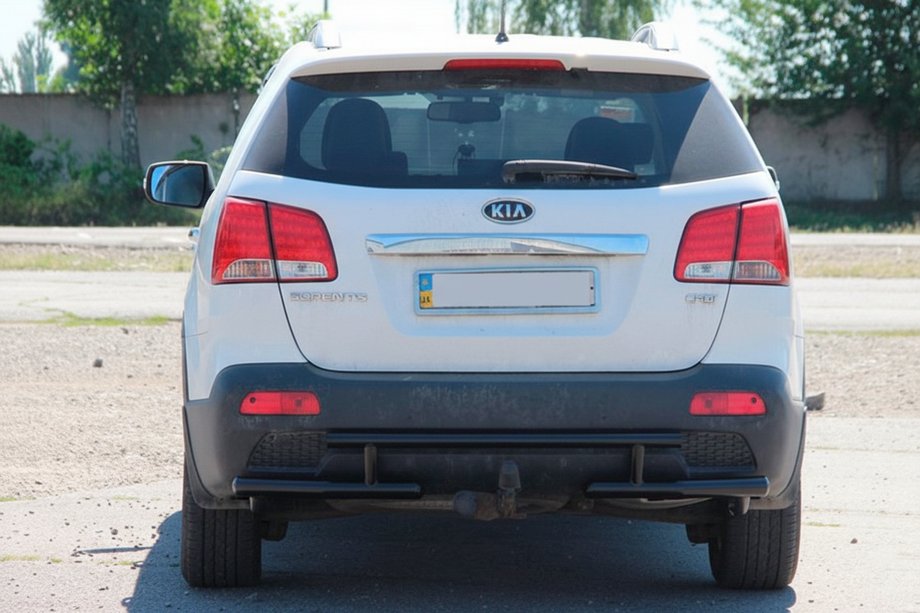 Kia Sorento II XM 2009-2014 рр. Задня дуга AK002-2 Black (нерж.) Фото 3