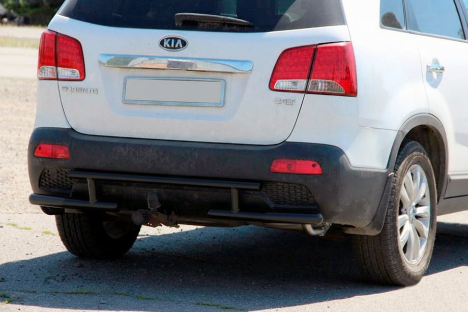 Kia Sorento II XM 2009-2014 рр. Задня дуга AK002-2 Black (нерж.) Фото 1