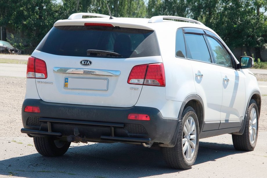 Kia Sorento II XM 2009-2014 рр. Задня дуга AK002-2 Black (нерж.) Фото 4