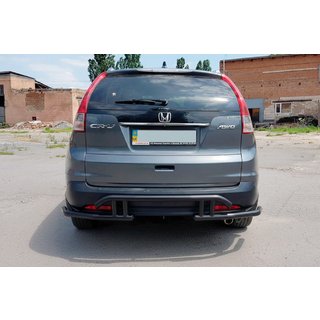 Задня дуга AK003-21 Black (нерж) Honda CRV 2012-2016 рр. фото 4
