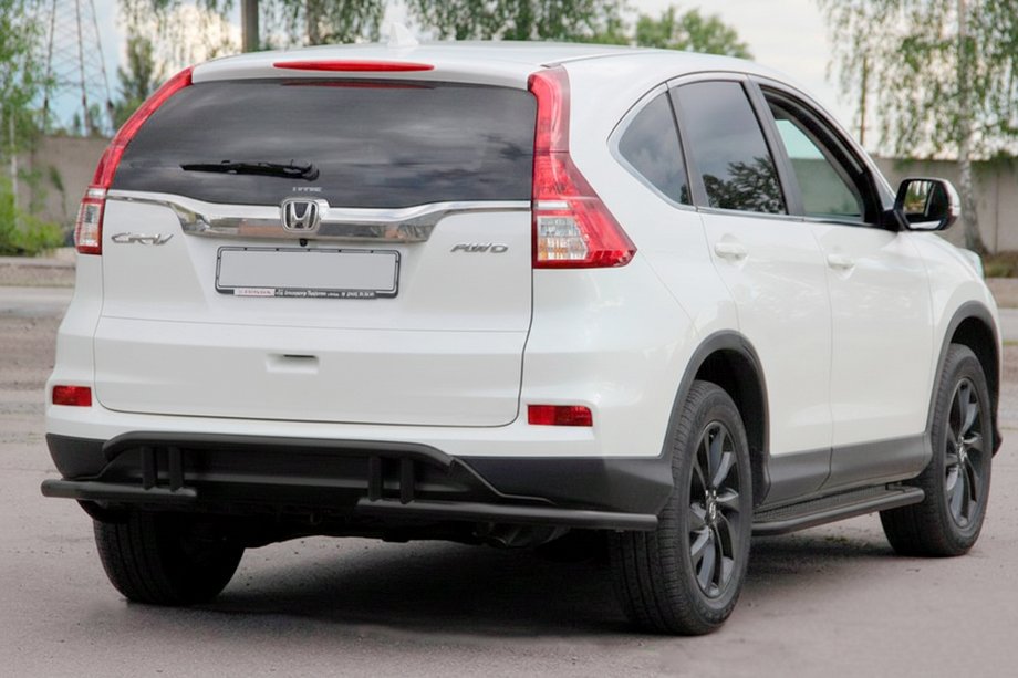 Honda CRV 2012-2016 рр. Задня дуга AK003-21 Black (нерж) Фото 3