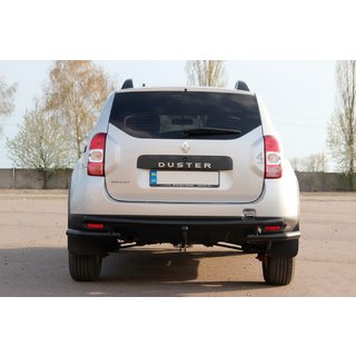 Задня дуга AK005-Special Black (нерж.) Dacia Duster 2008-2018 рр. фото 2