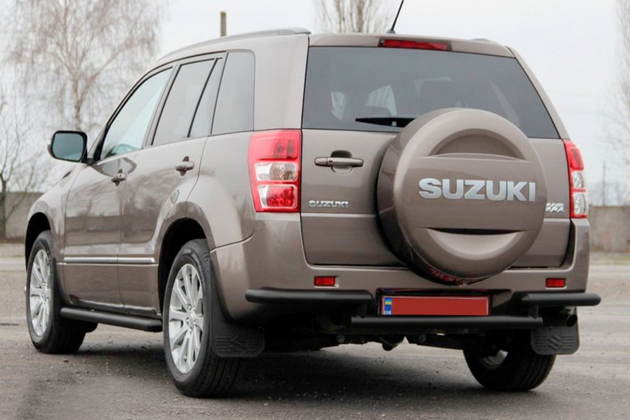 Suzuki Grand Vitara 2005-2017 рр. Задній захист AK003-2 Black (нерж) Фото 3
