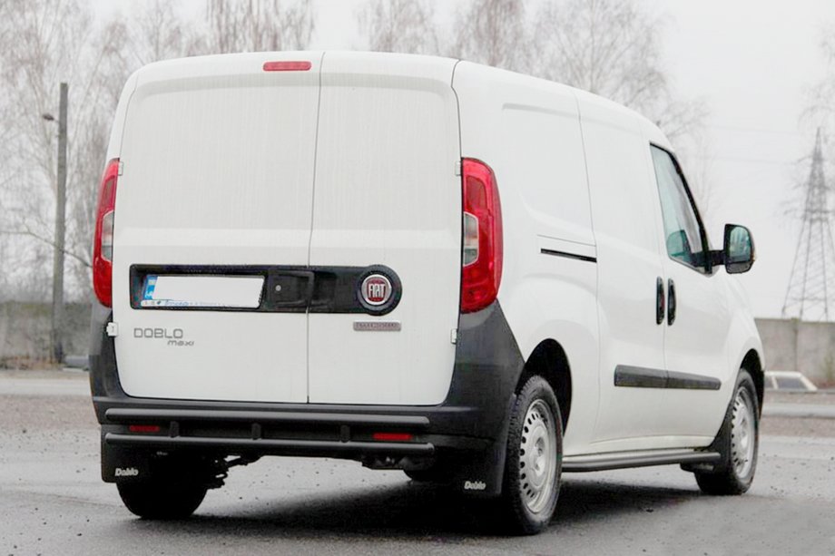Opel Combo 2012-2018 рр. Задня дуга AK002/1-Подвійний Black (нерж.) Фото 3