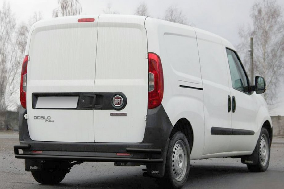 Opel Combo 2012-2018 рр. Задня дуга AK005/2-Подвійний Black (нерж.) Фото 3