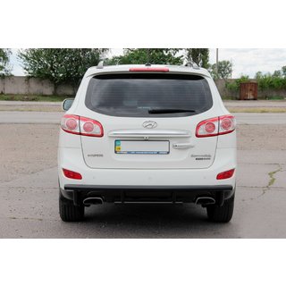 Задня дуга AK002-2 Black (нерж.) Hyundai Santa Fe 2 2006-2012 рр. фото 1